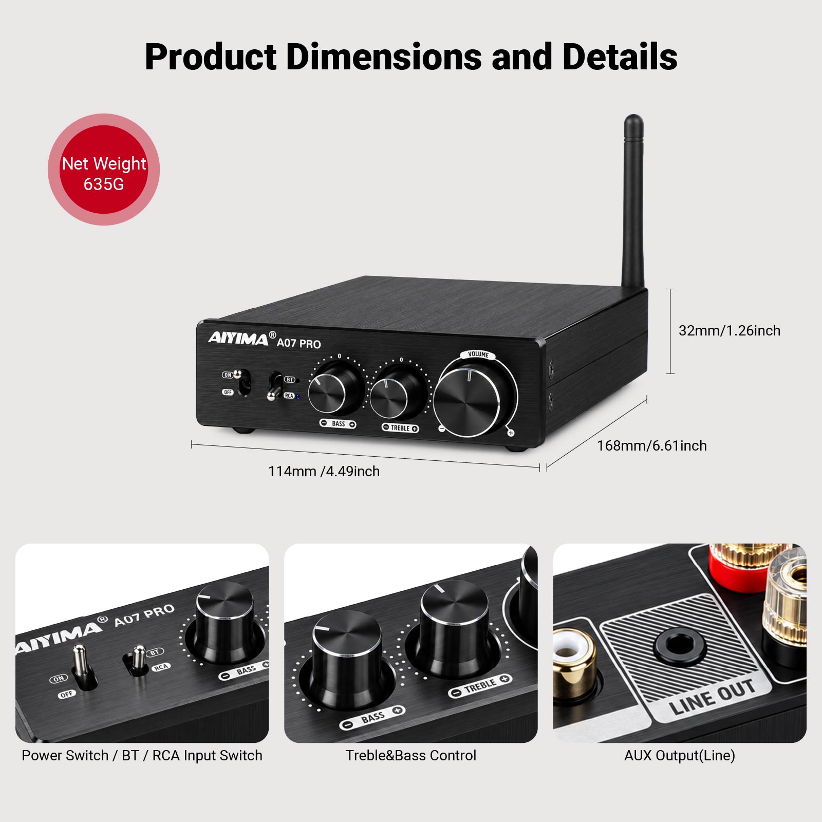 AIYIMA A07 PRO Bluetooth Ampli - Es9018 Dac recension och pris
