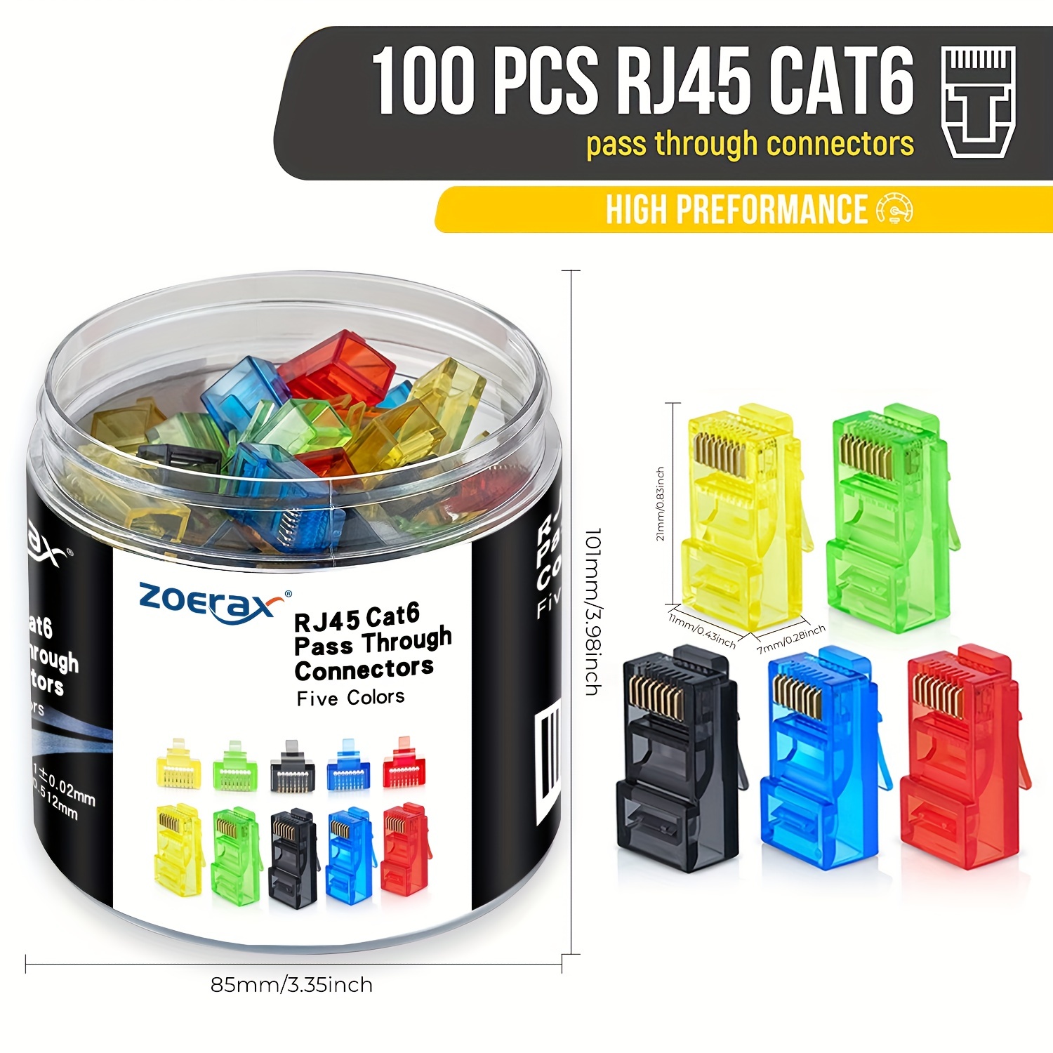 ZoeRax 100Pcs RJ45 Cat6 Connec - Rj45 Jack recension och pris