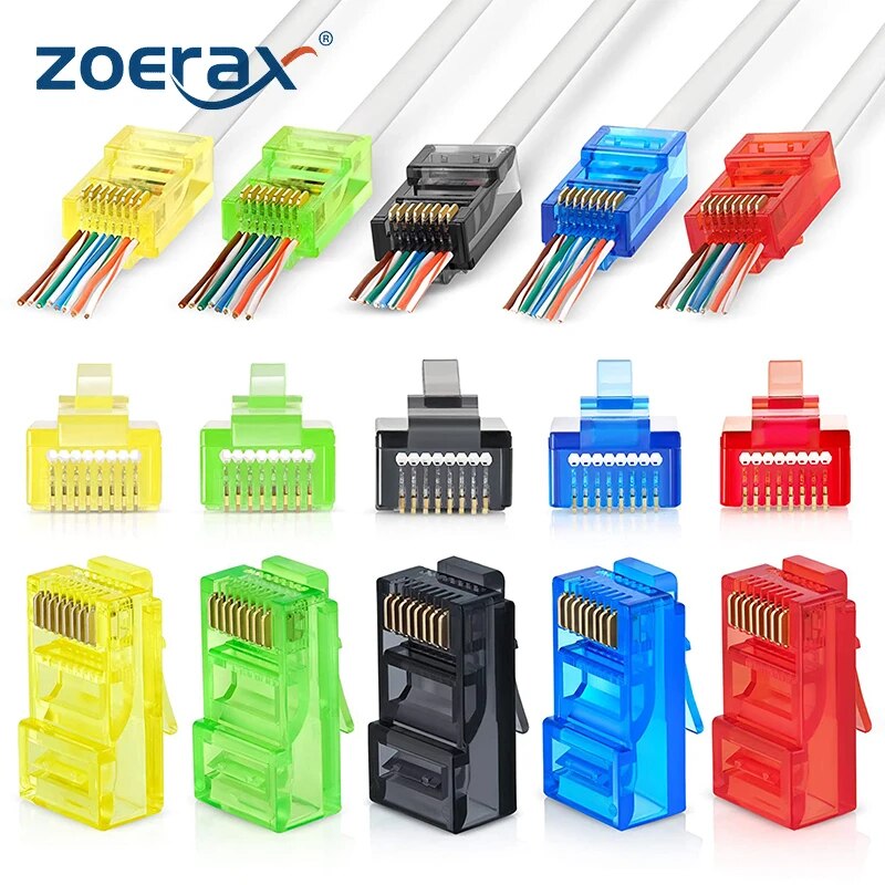 50PCS RJ45 Cat6 Pass Through C - Rj45 Jack recension och pris