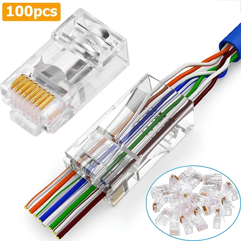 100pcs Cat6 Cat6e CAT5e RJ45 C - Rj45 Jack recension och pris