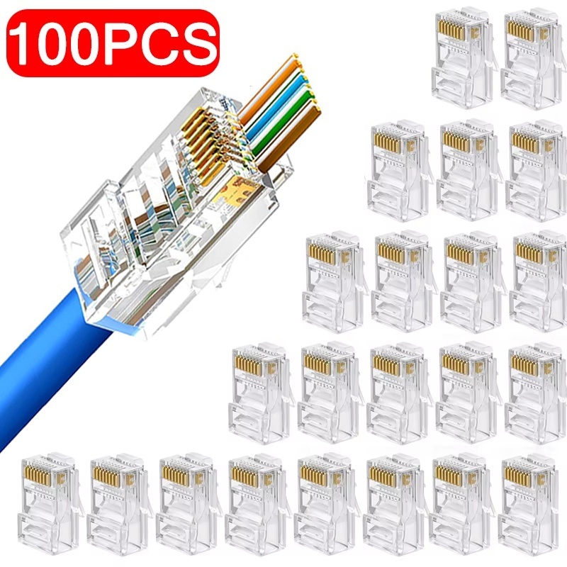 100pcs RJ45 Cat6 Cat5e Pass Th - Rj45 Jack recension och pris